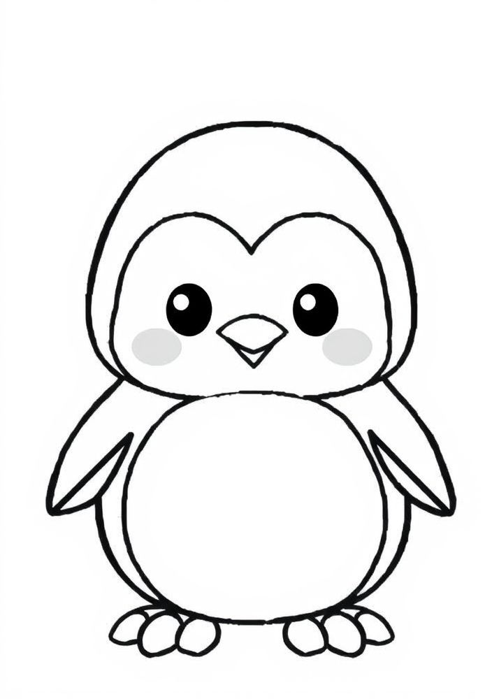 Desenho de Pinguim Kawaii para colorir