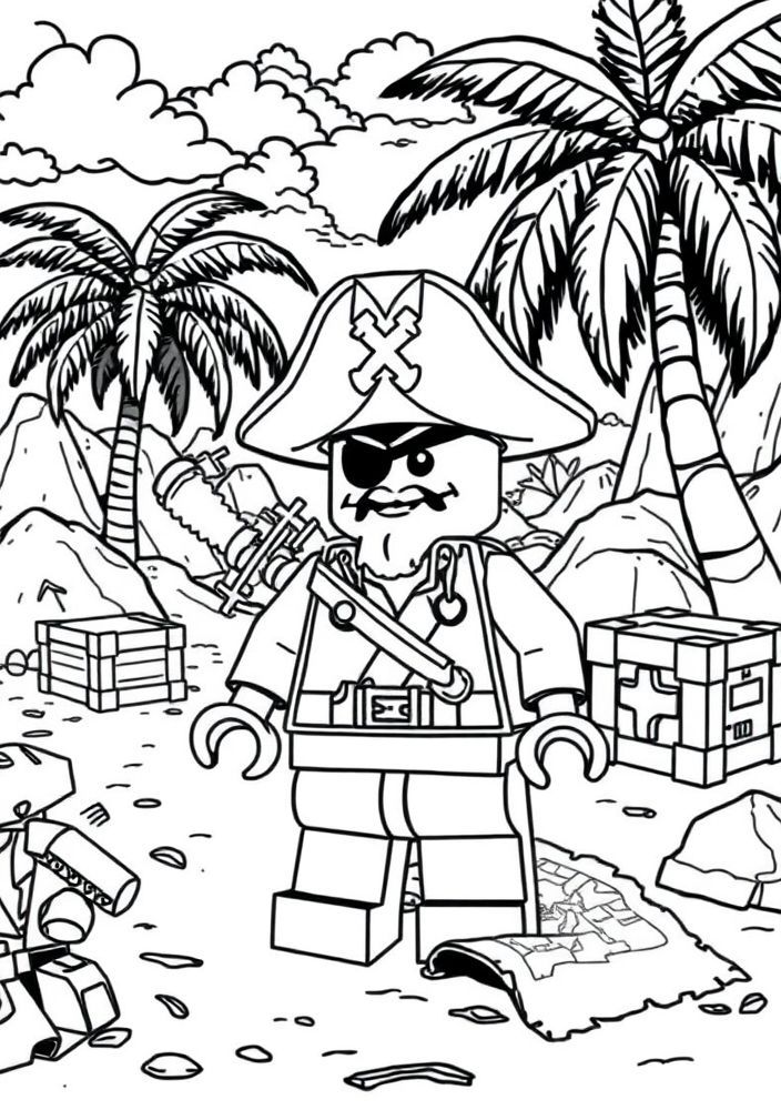 Desenho de Pirata Lego para colorir
