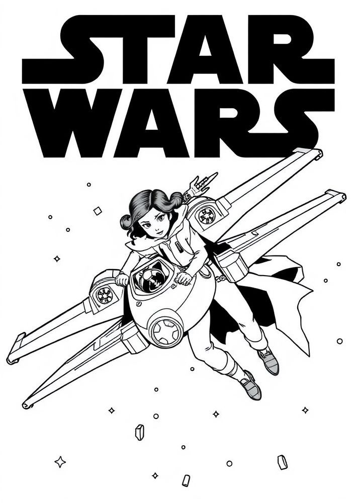 Desenho de Poe Dameron para colorir