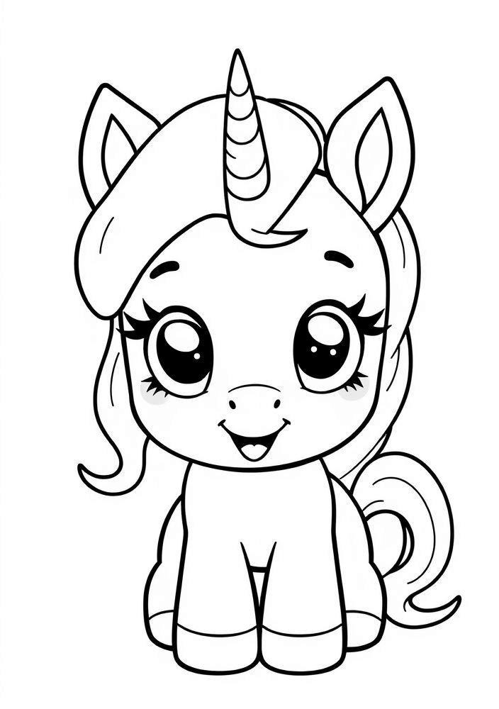 Desenho de Pônei Kawaii para colorir