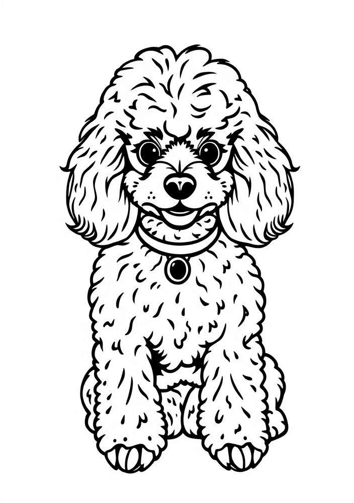 Desenho de Poodle estiloso para colorir