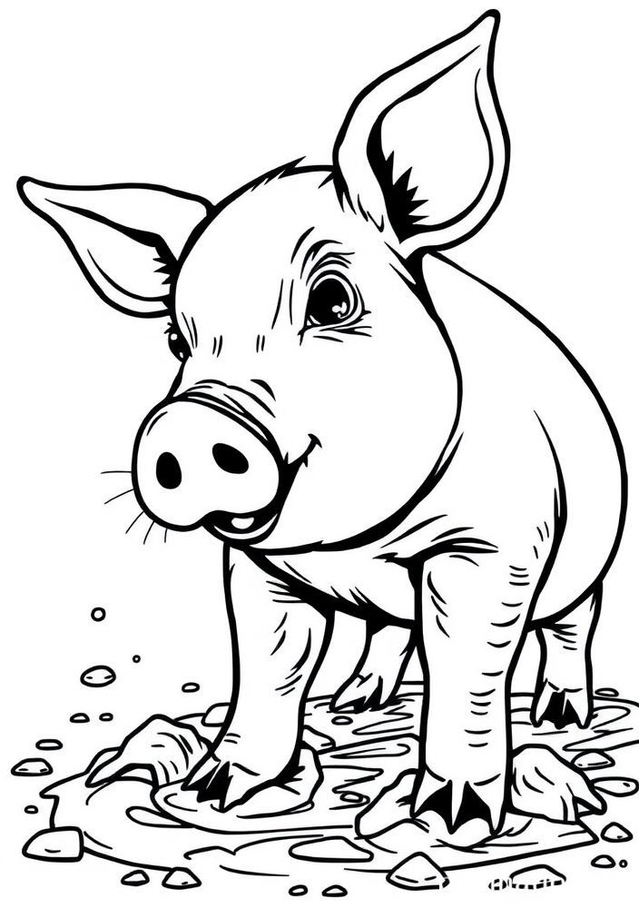 Desenho de Porquinho brincalhão para colorir