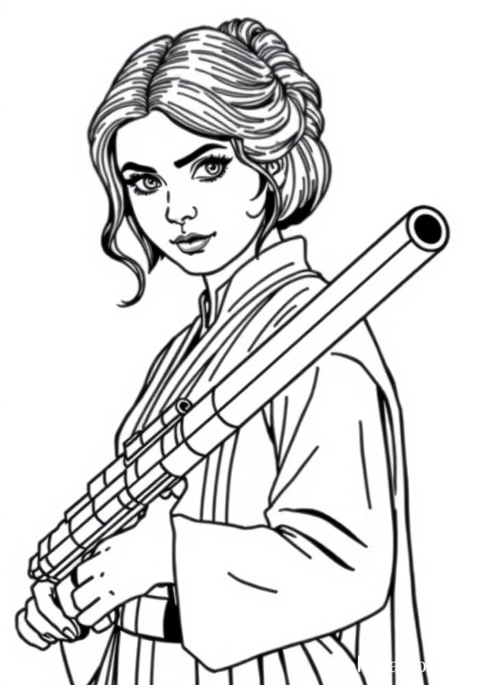Desenho de Princesa Leia para colorir