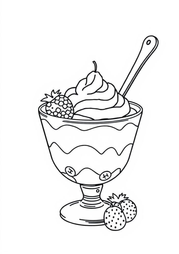 Desenho de  Pudding de Frutas para Colorir