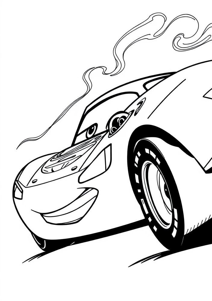 Desenho de Ramone pintando Lightning McQueen para colorir