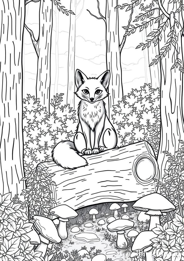 Desenho de Raposa Esperta para colorir