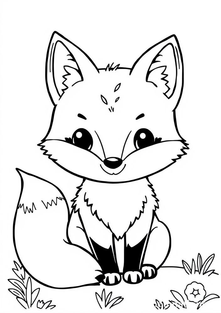Desenho de Raposa Fofa para colorir