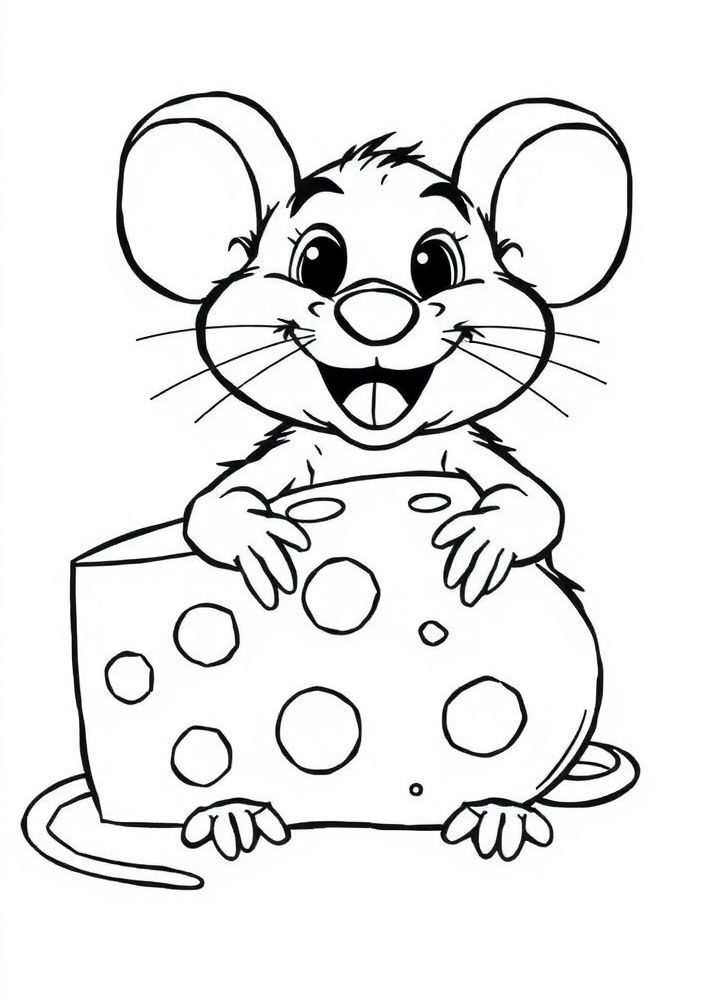 Desenho de Rato Sorridente para Colorir