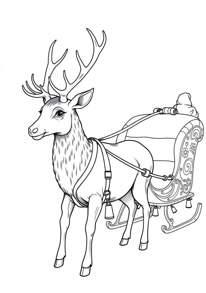 Desenho de Rena do Papai Noel para Colorir