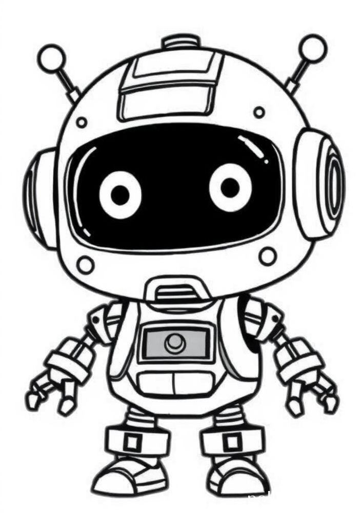 Desenho de Robô Kawaii para colorir