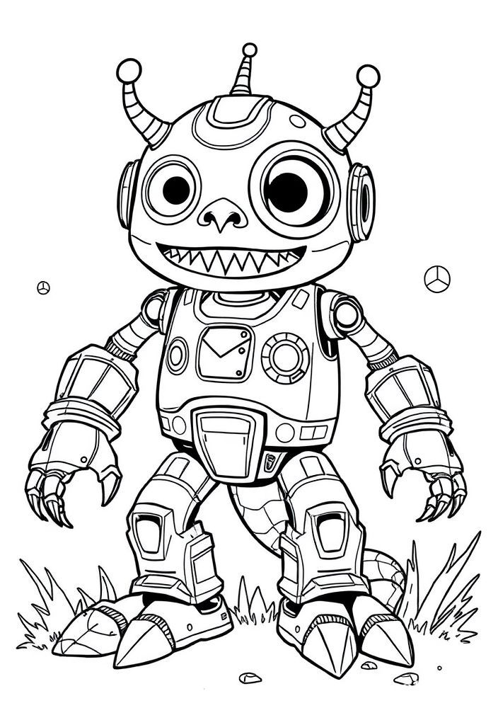 Desenho de Robô Monstro para Colorir