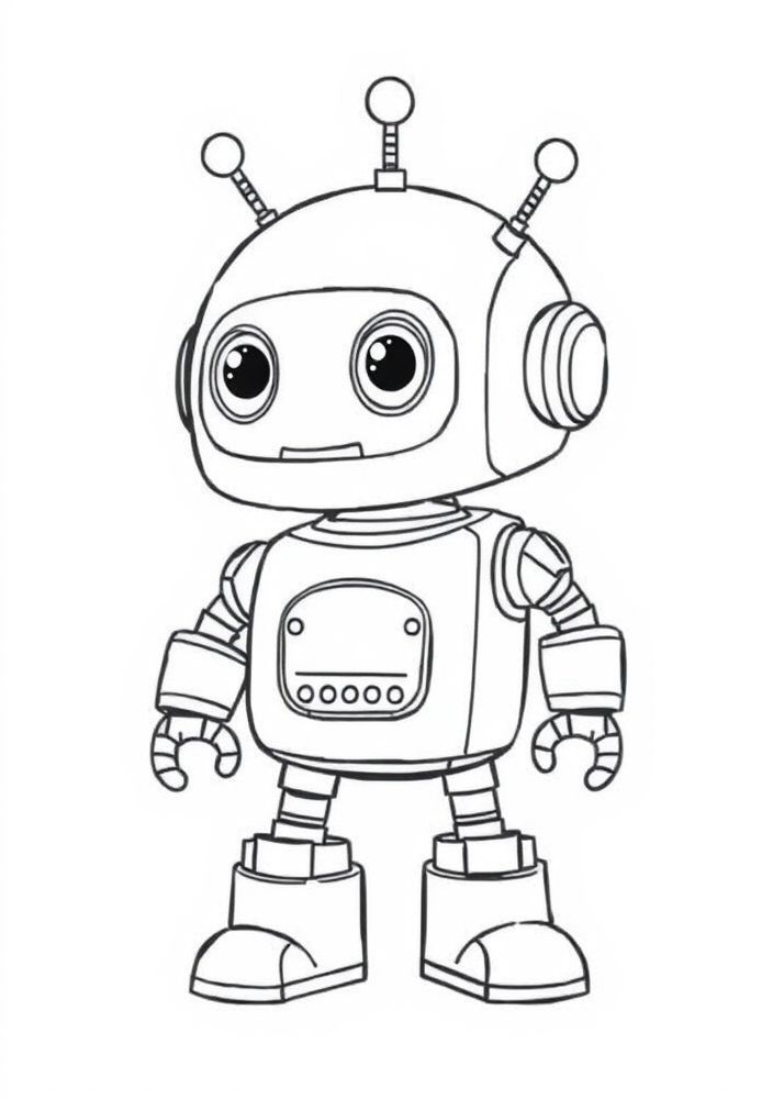 Desenho de Robot Kawaii para colorir