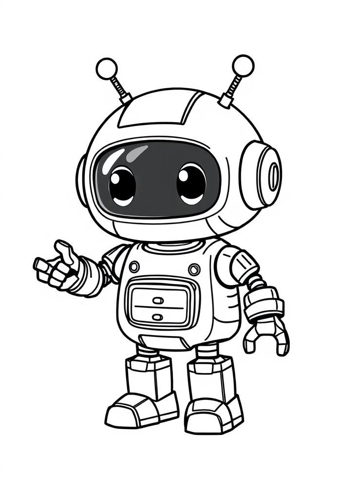 Desenho de Robot Kawaii para colorir