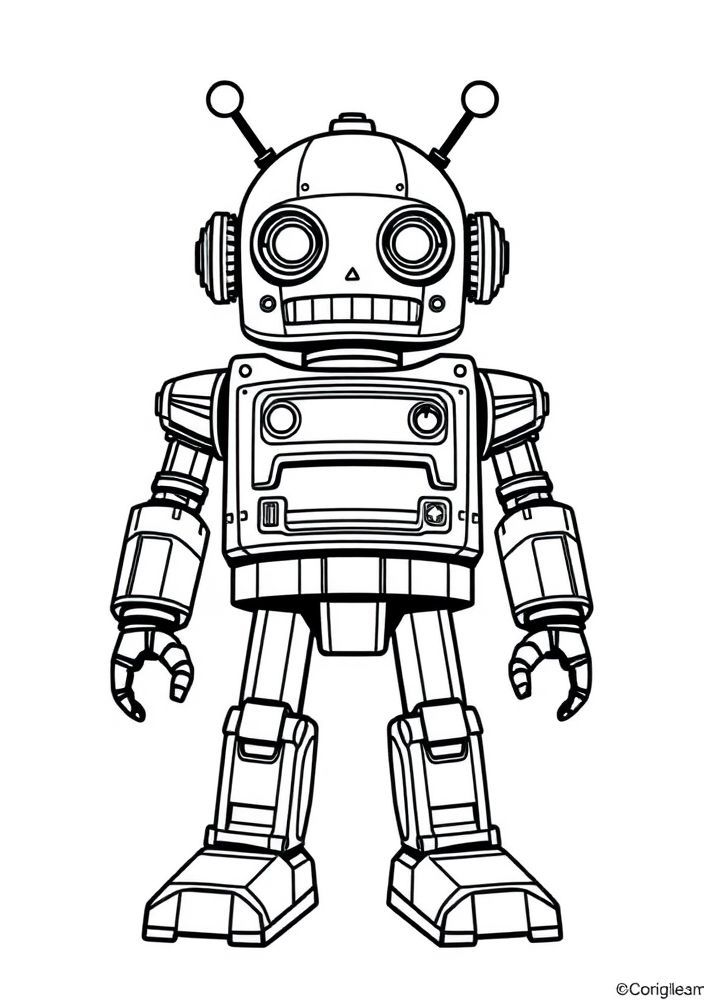 Desenho de Robot de Estilo Vintage para colorir