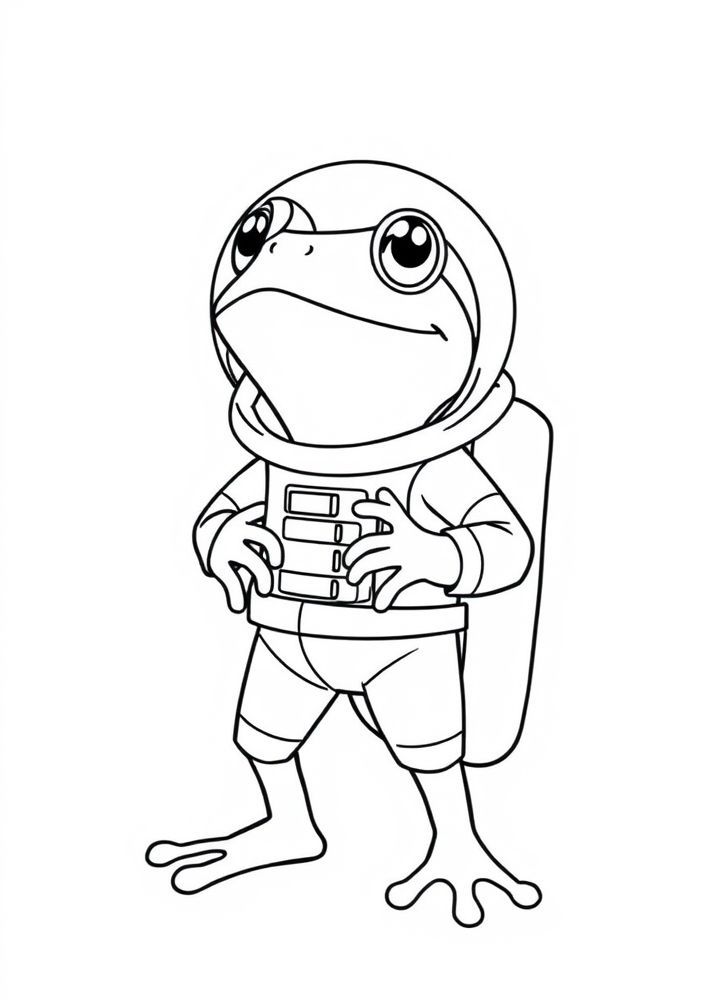 Desenho de Sapo Astronauta para colorir