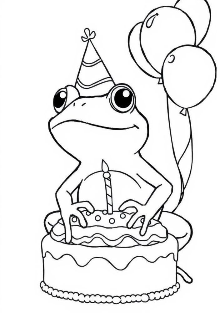 Desenho de Sapo Festeiro para colorir