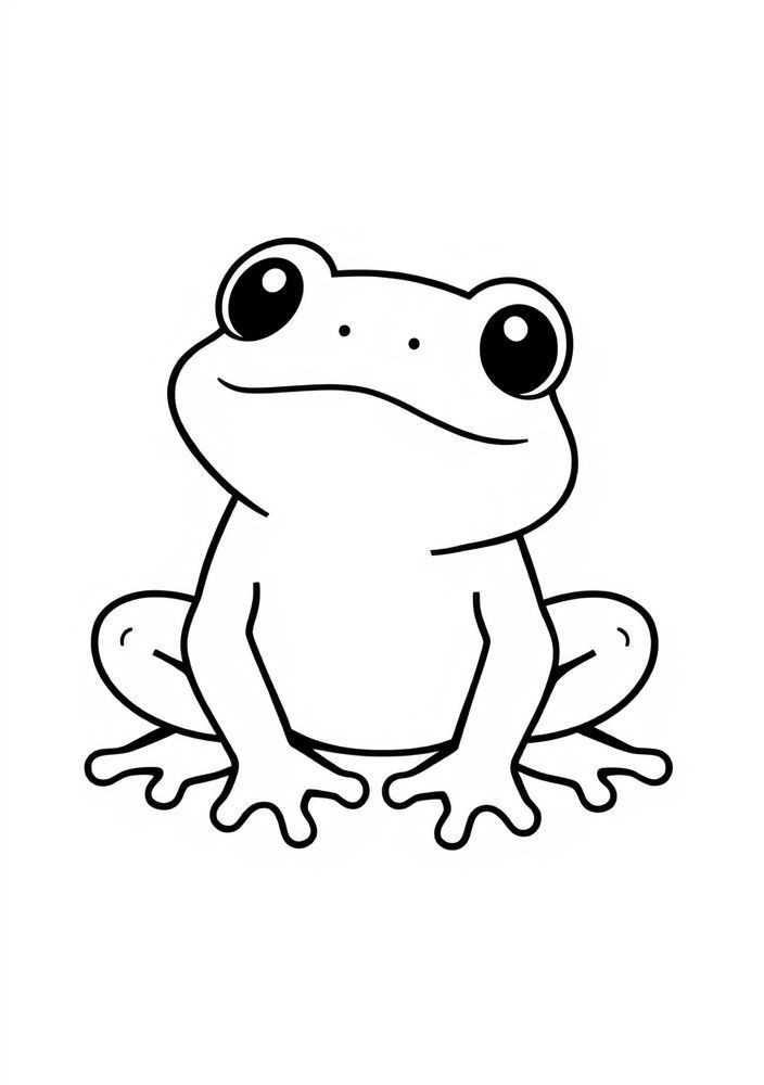 Desenho de Sapo Kawaii para colorir