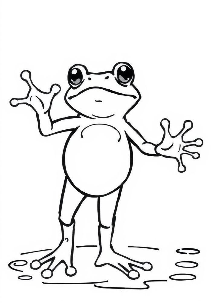 Desenho de Sapo dançando para colorir