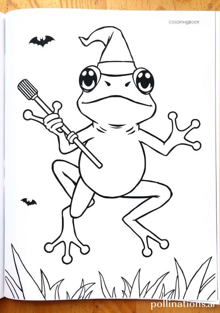 Desenho de Sapo de Halloween para colorir