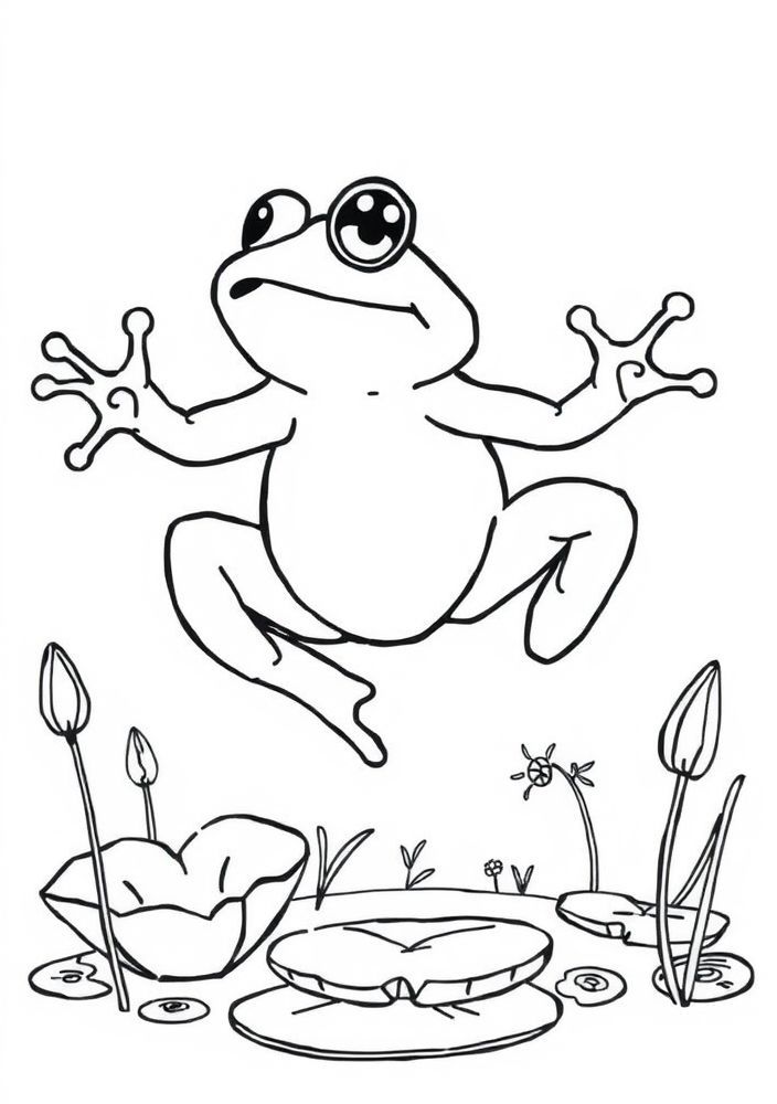 Desenho de Sapo saltitante para Colorir