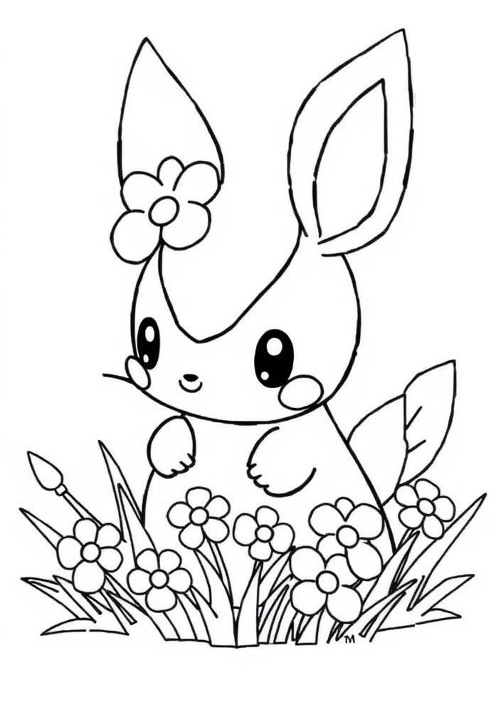Desenho de Shaymin na forma de Grama para colorir