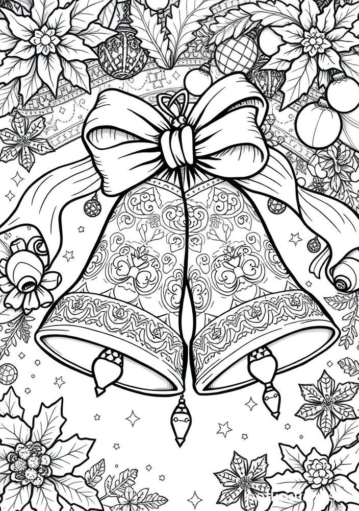 Desenho de Sinos de Natal para Colorir