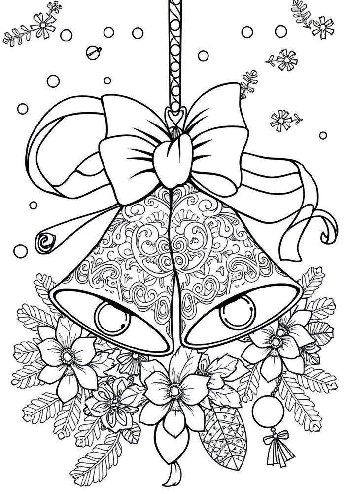 Desenho de Sinos de Natal para Colorir
