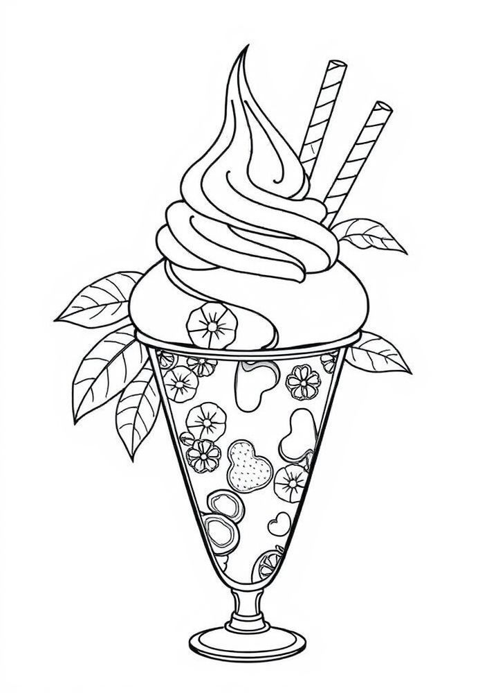 Desenho de Sorvete Tropical para colorir