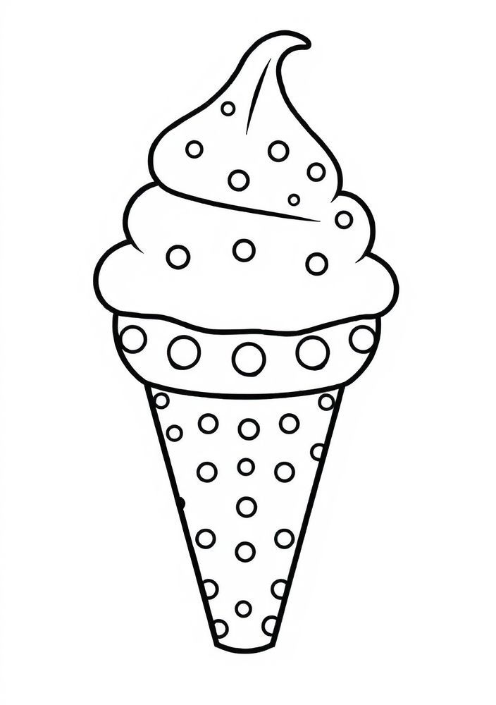 Desenho de Sorvete com Bolinhas para colorir