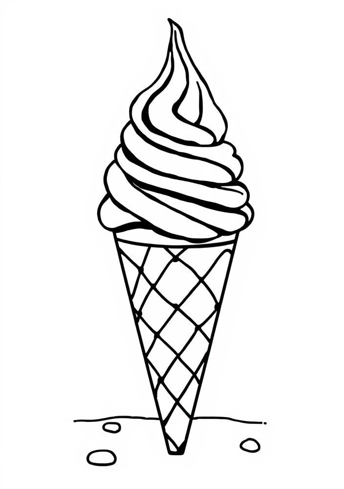 Desenho de Sorvete com Iluminação para colorir