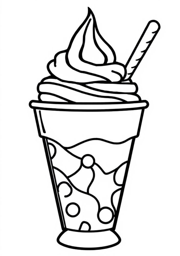 Desenho de Sorvete em Copo para colorir