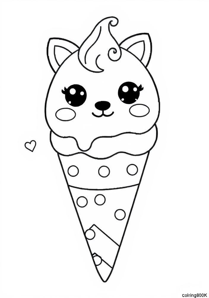 Desenho de Sorvete em Forma de Animais para Colorir