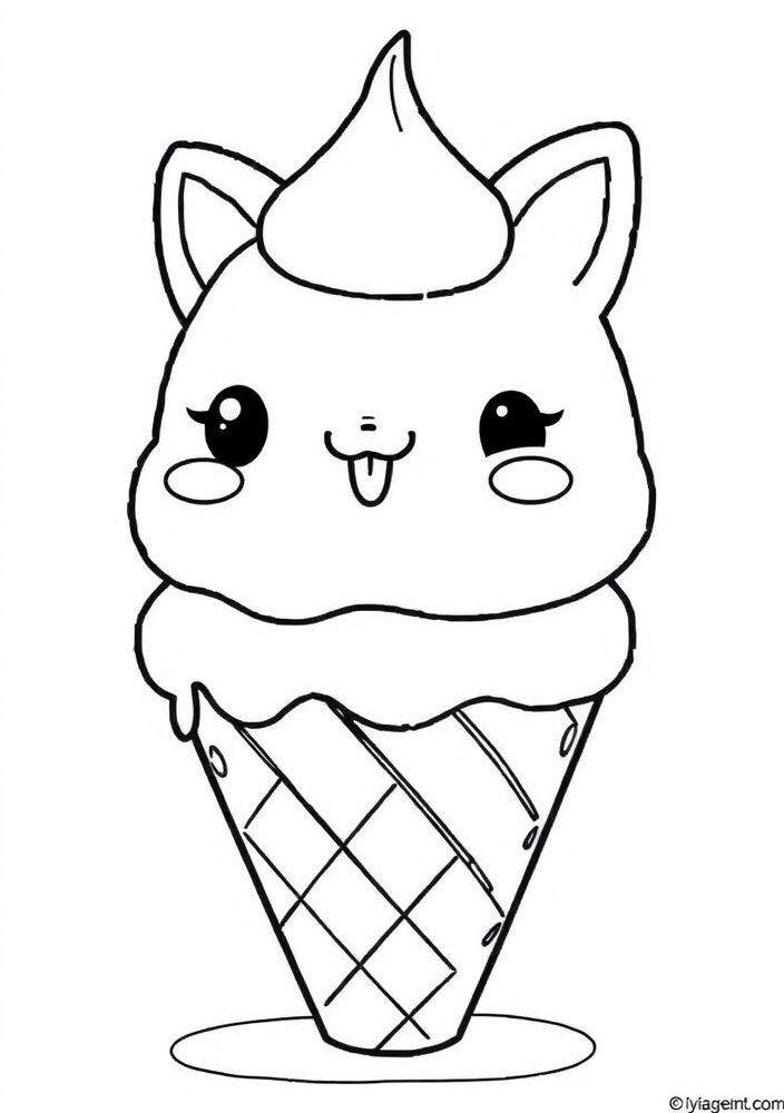 Desenho de Sorvete em Forma de Animais para colorir