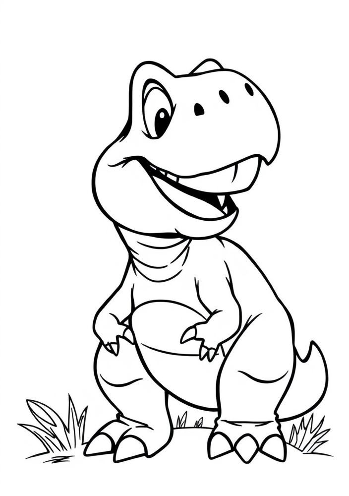 Desenho de T-Rex divertido para colorir