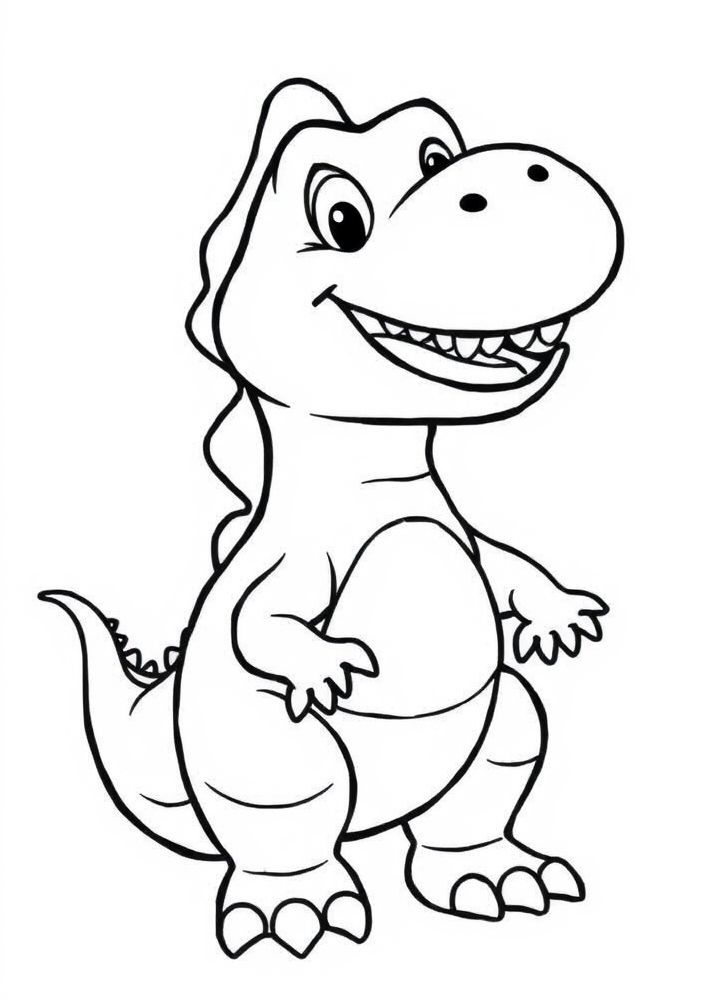 Desenho de T-Rex divertido para colorir