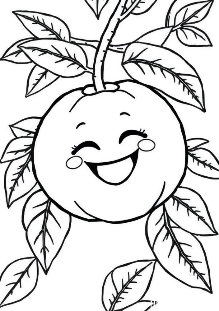 Desenho de Tangerina feliz para colorir