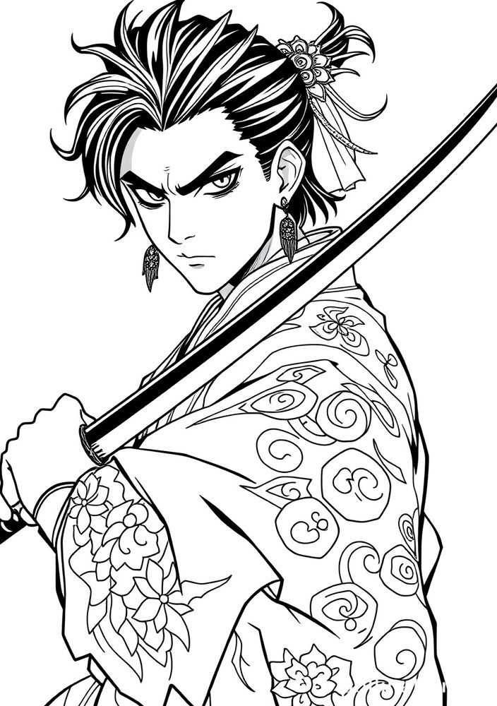 Desenho de Tanjiro Kamado para colorir