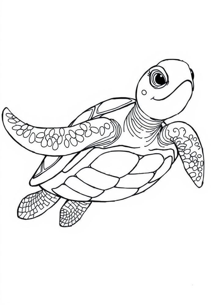 Desenho de Tartaruga Alegre para colorir
