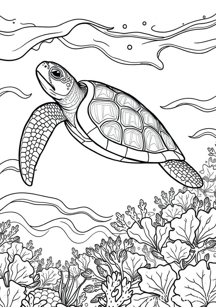 Desenho de Tartaruga Marinha para Colorir