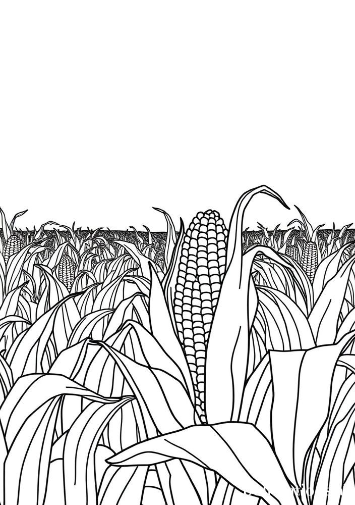 Desenho de Um Campo de Milho para colorir