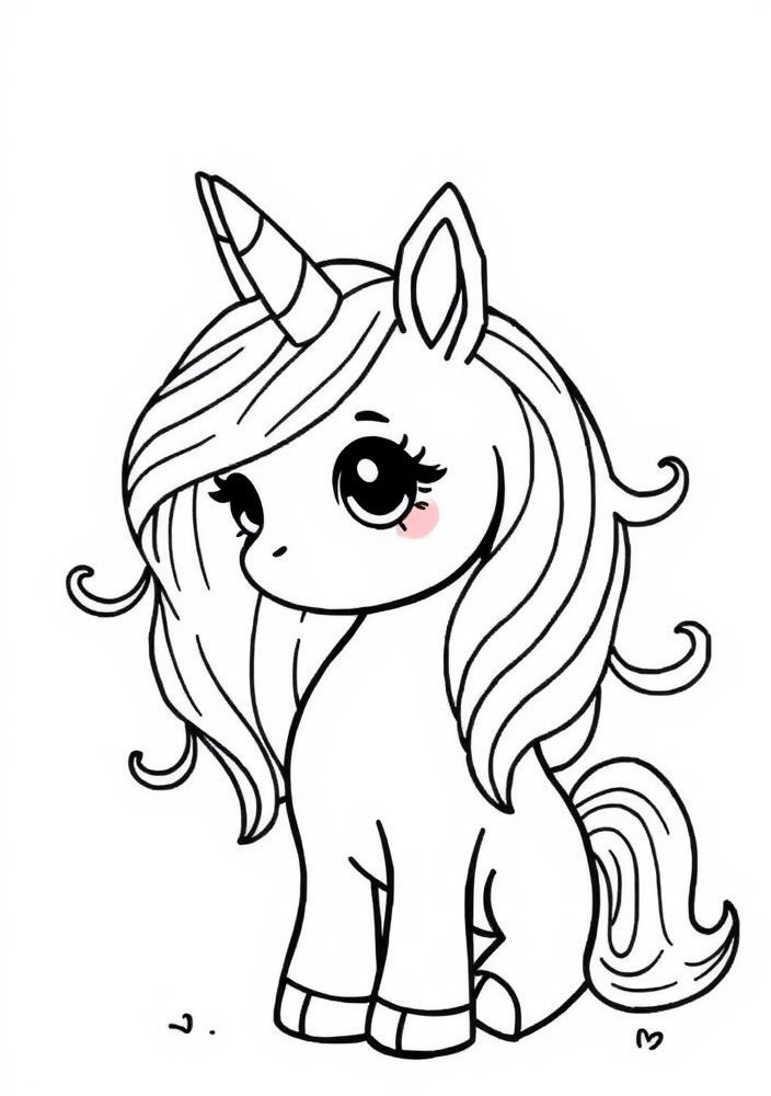 Desenho de Unicórnio adorável para colorir