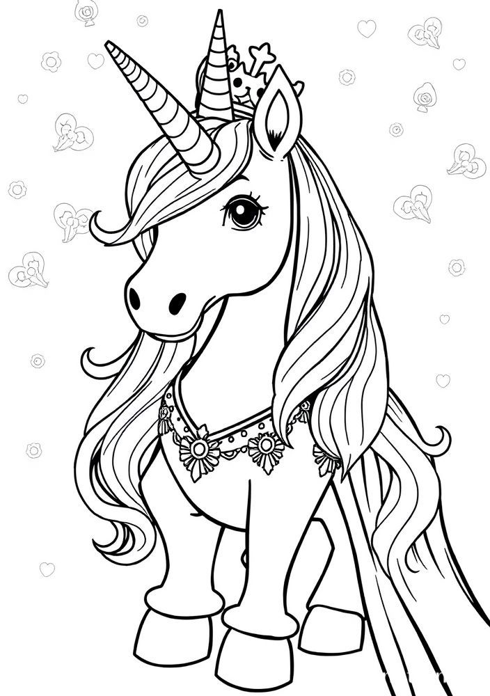 Desenho de Unicórnio vestido de príncipe ou princesa para colorir