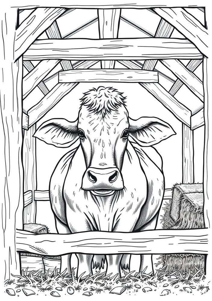 Desenho de Vaca Leiteira para colorir
