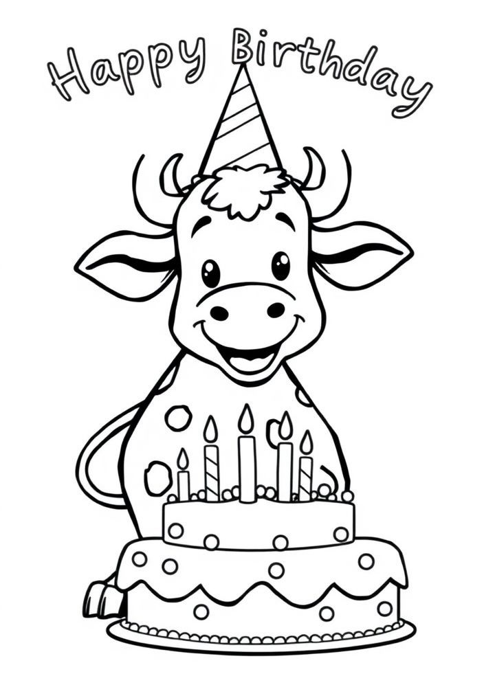 Desenho de Vaquinha de Aniversário