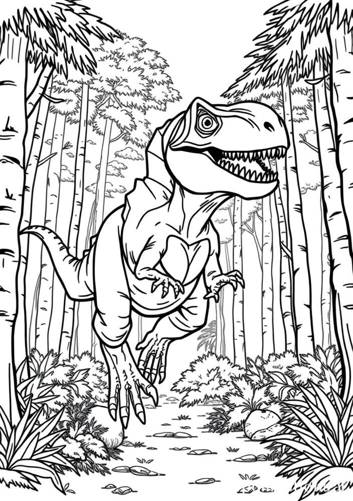 Desenho de Velociraptor Aventura para colorir