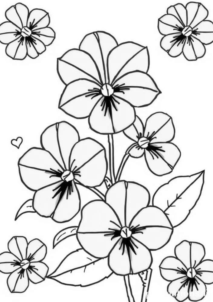 Desenho de Violetas para colorir