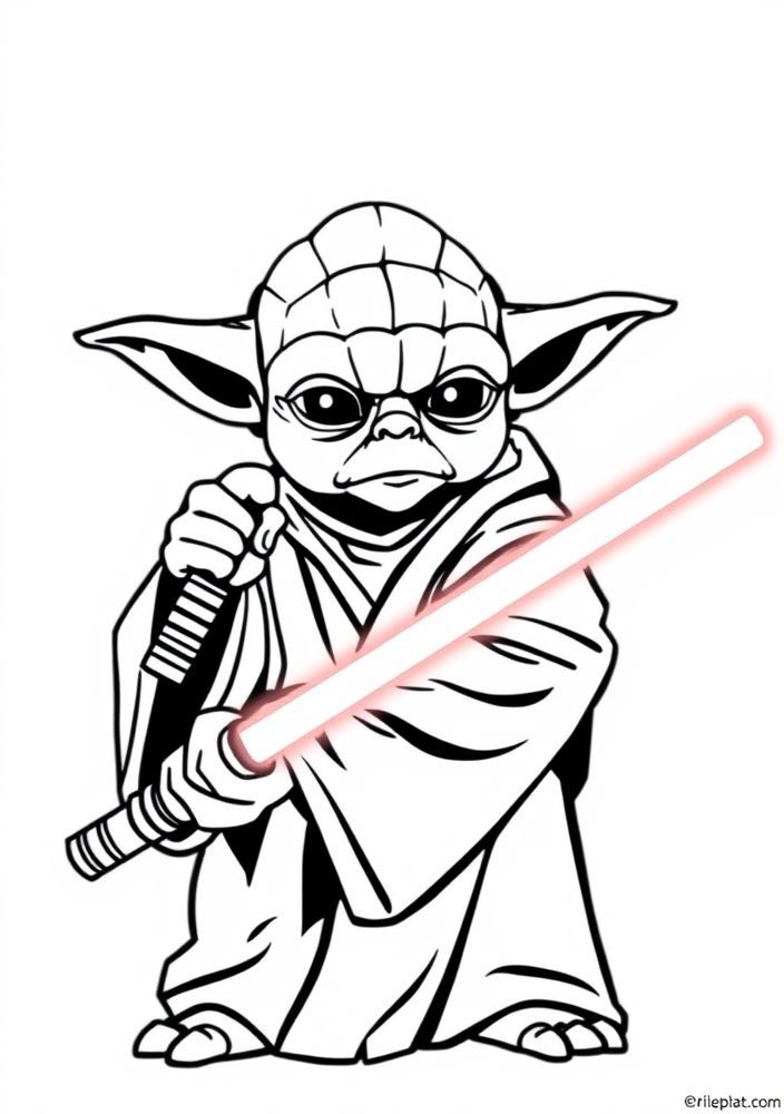Desenho de Yoda para colorir