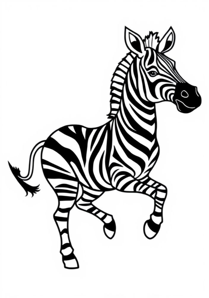 Desenho de Zebra dançando para colorir
