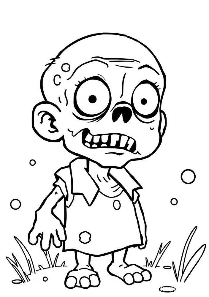 Desenho de Zumbi Engraçado para colorir
