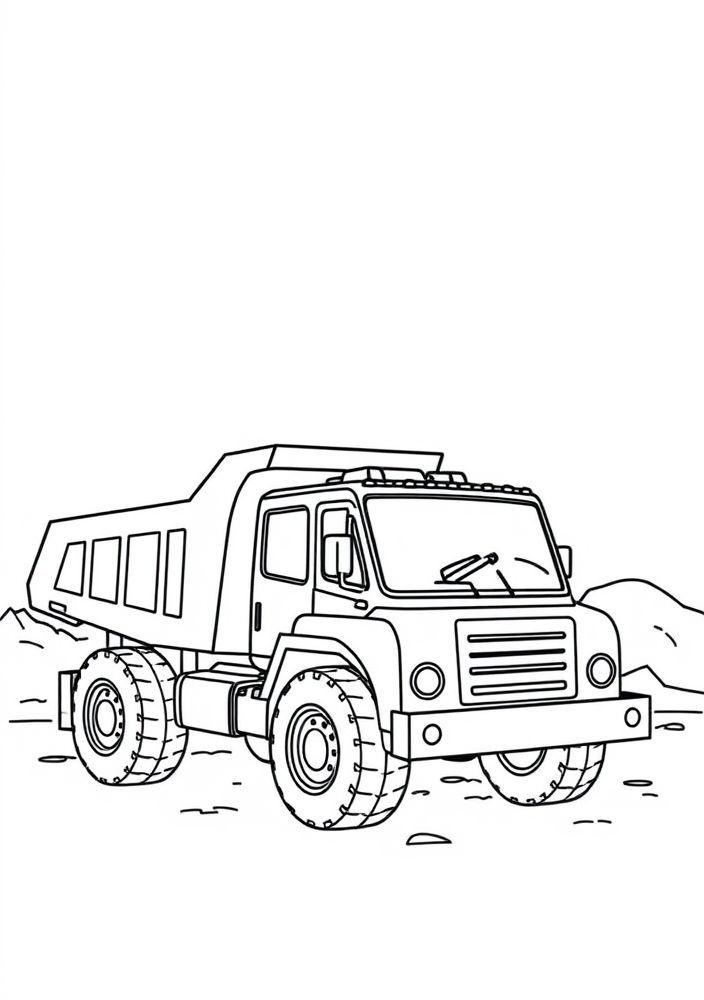Desenho de caminhão de construção para colorir